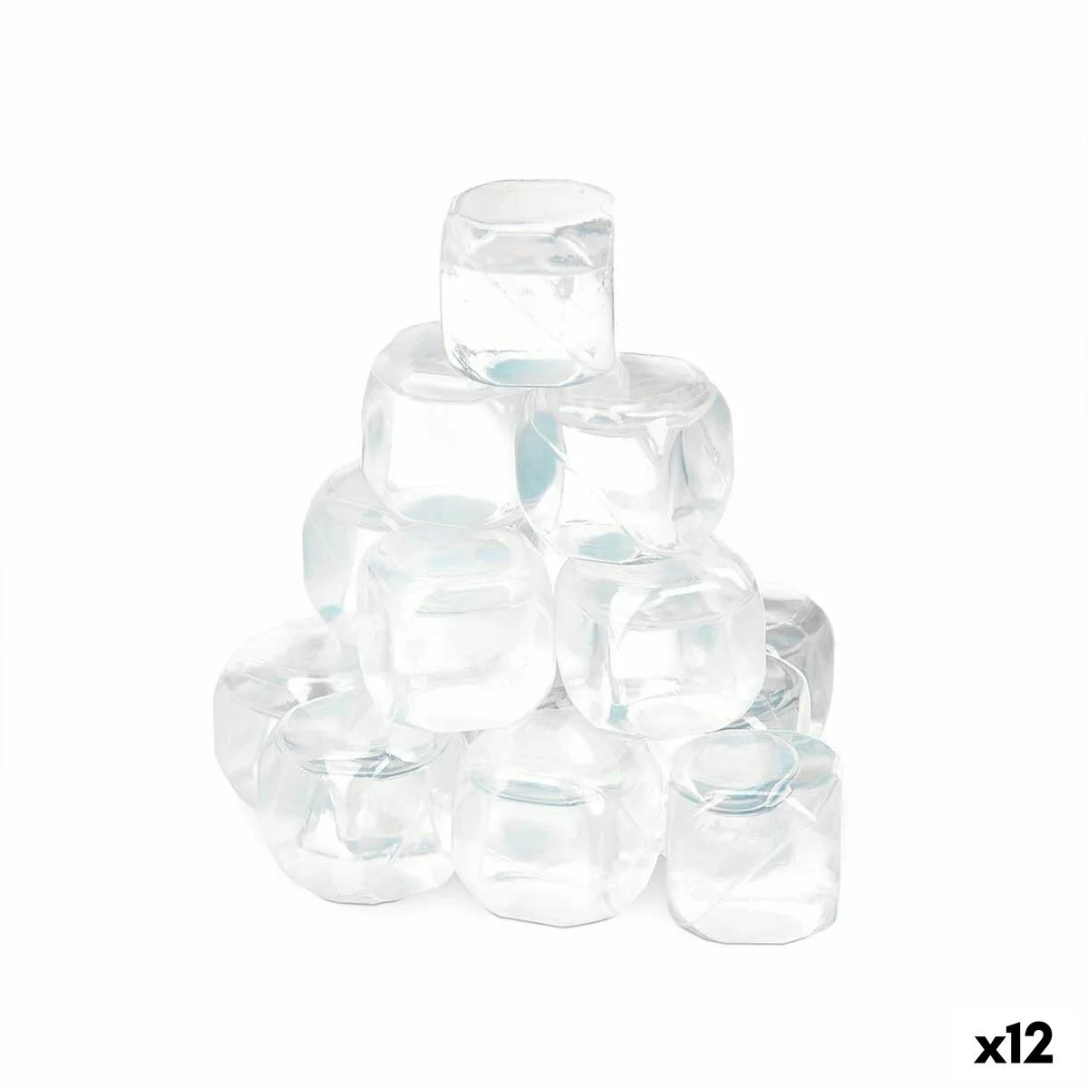Cubitos refrigerantes reutilizables Leknes Transparente Polietileno Agua destilada 6,5 x 16 x 6,5 cm 18 Piezas (12 Unidades)