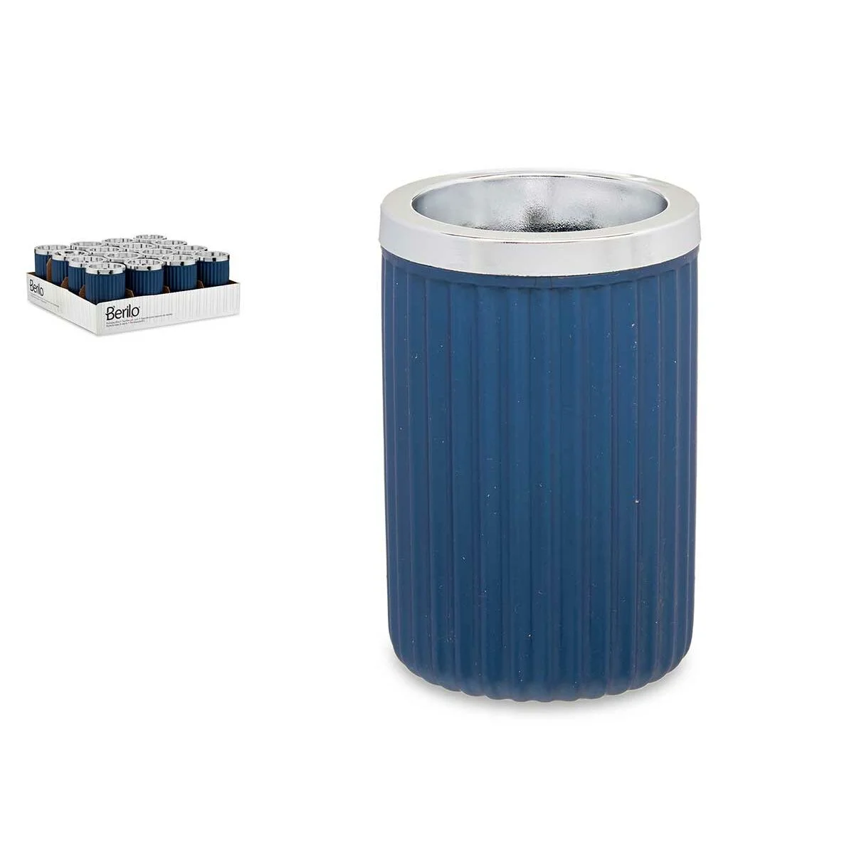 Vaso Berilo Azul Plástico 7,5 x 11,5 x 7,5 cm (16 Unidades)