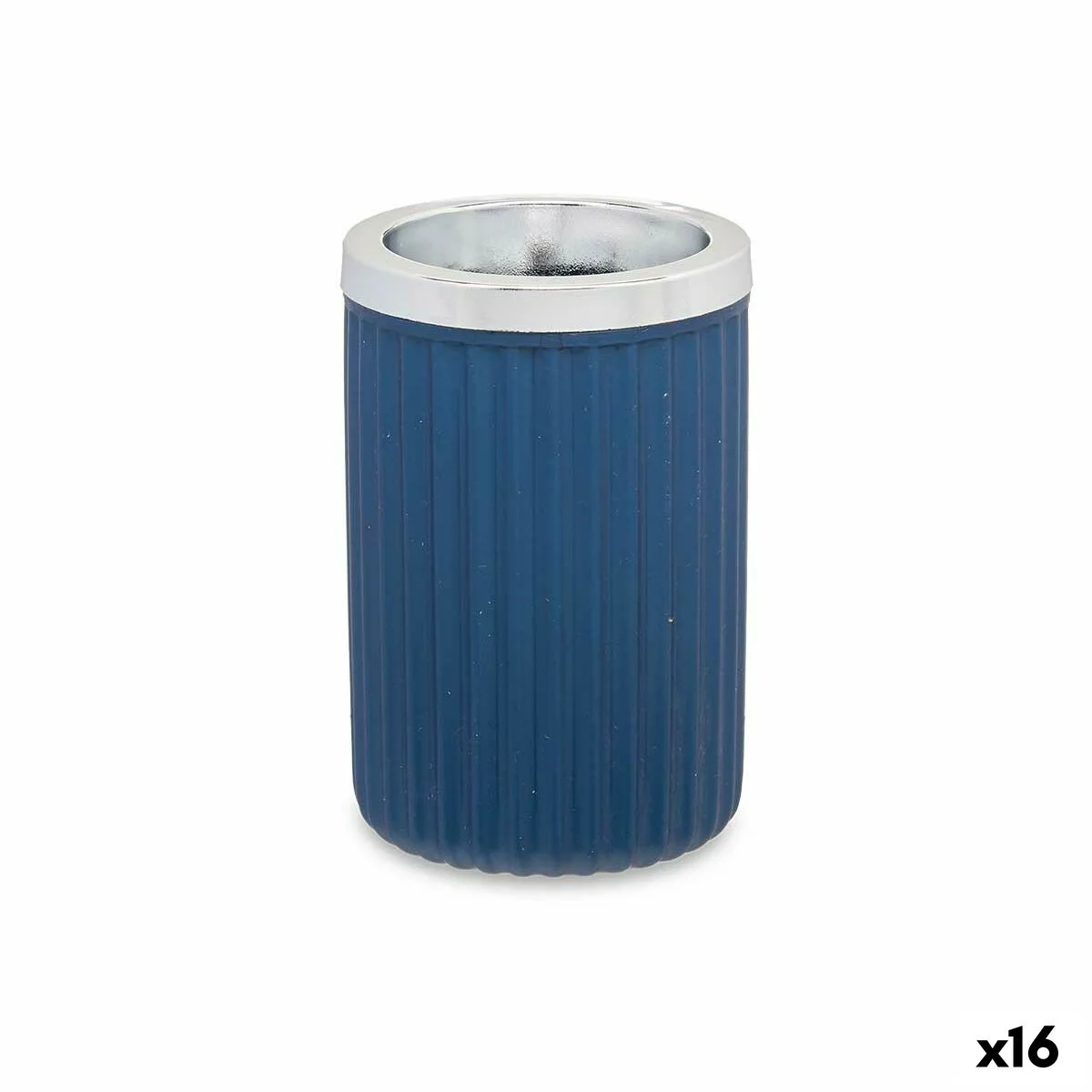 Vaso Berilo Azul Plástico 7,5 x 11,5 x 7,5 cm (16 Unidades)