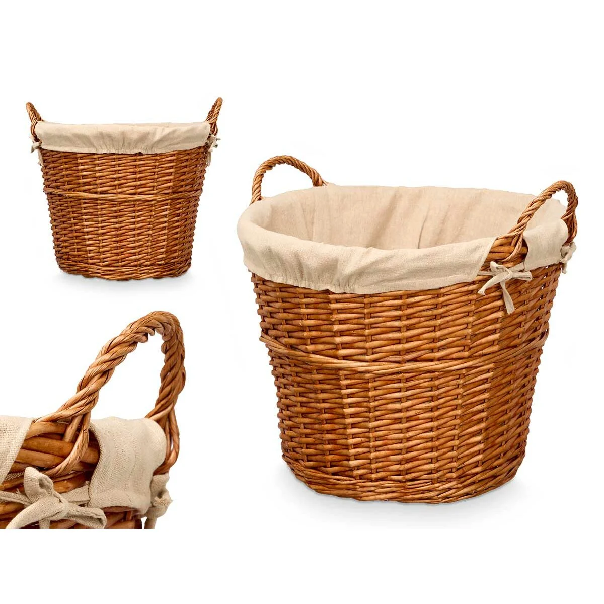 Cesto Kipit Natural Poliéster Mimbre Tela 50 % algodón (6 Unidades)