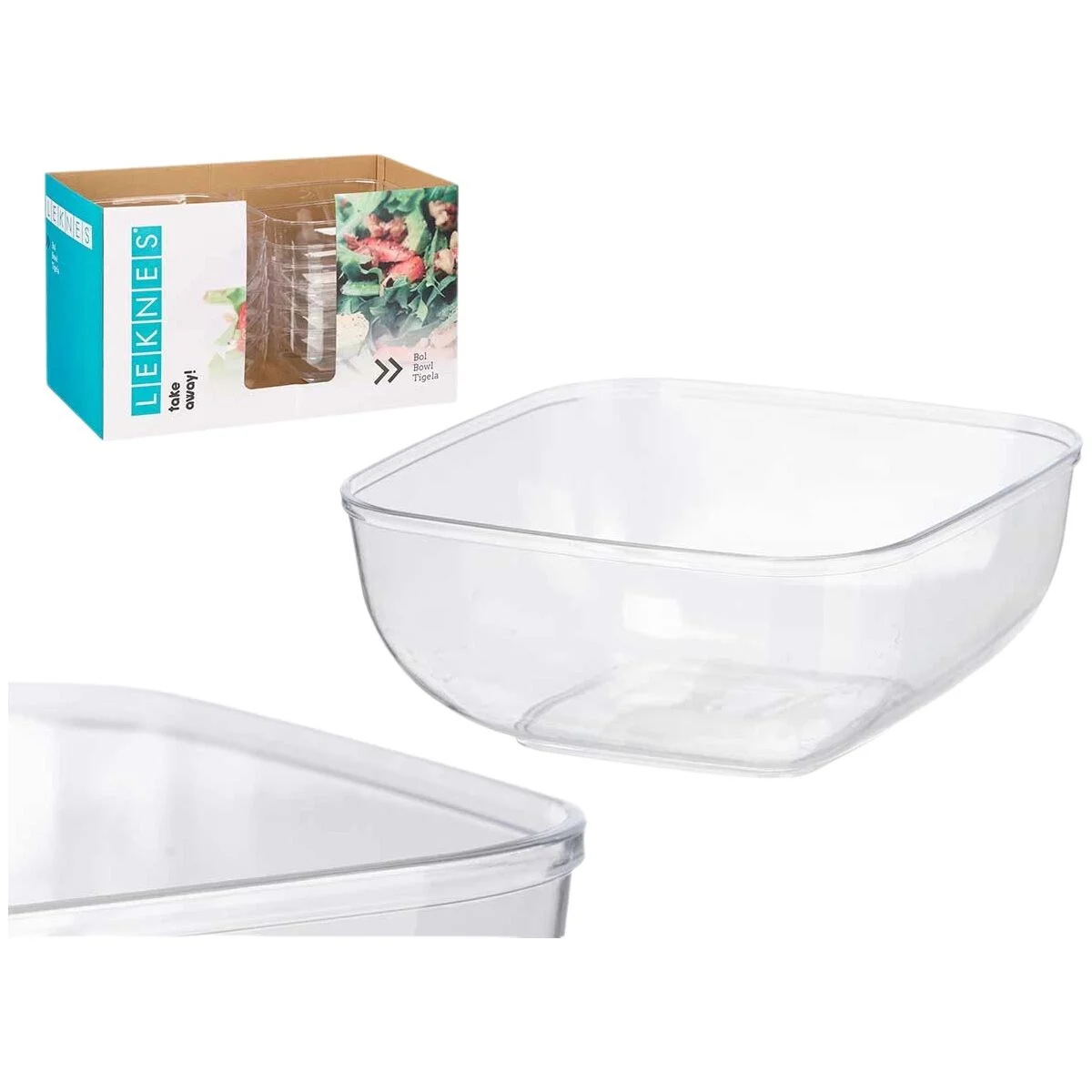 Set de Platos Leknes Transparente Plástico 5 L 25,5 x 12,3 x 25,5 cm (12 Unidades)