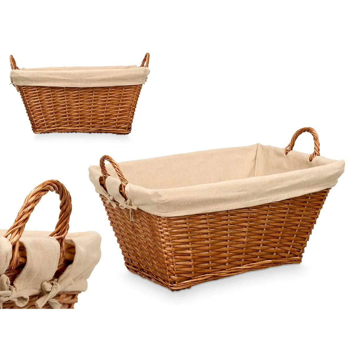 Cesto Kipit Natural Poliéster Mimbre Tela 50 % algodón (6 Unidades)