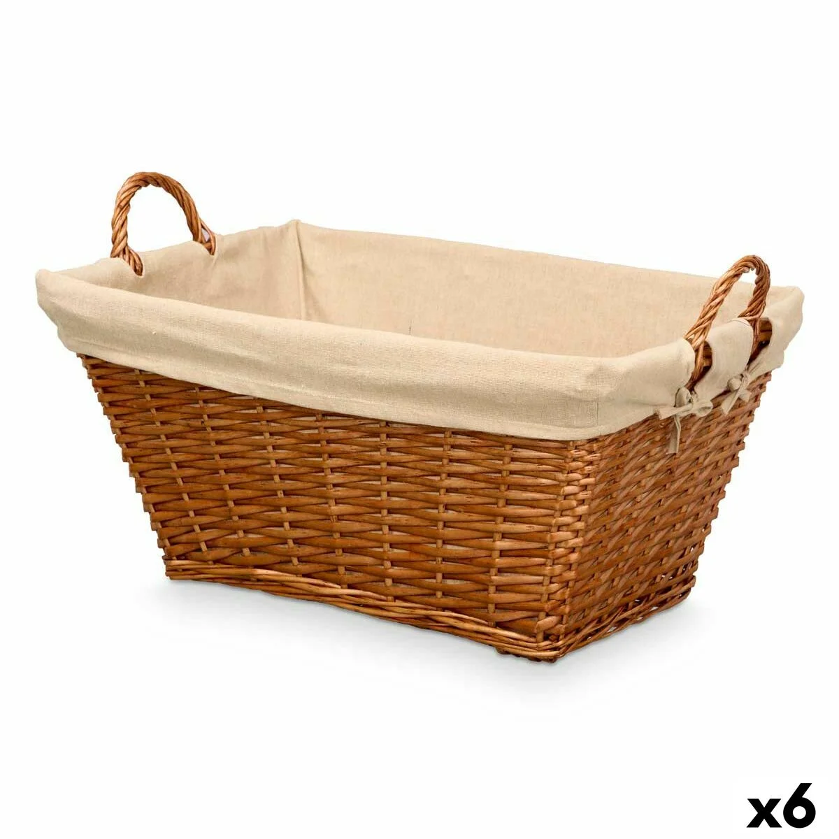 Cesto Kipit Natural Poliéster Mimbre Tela 50 % algodón (6 Unidades)