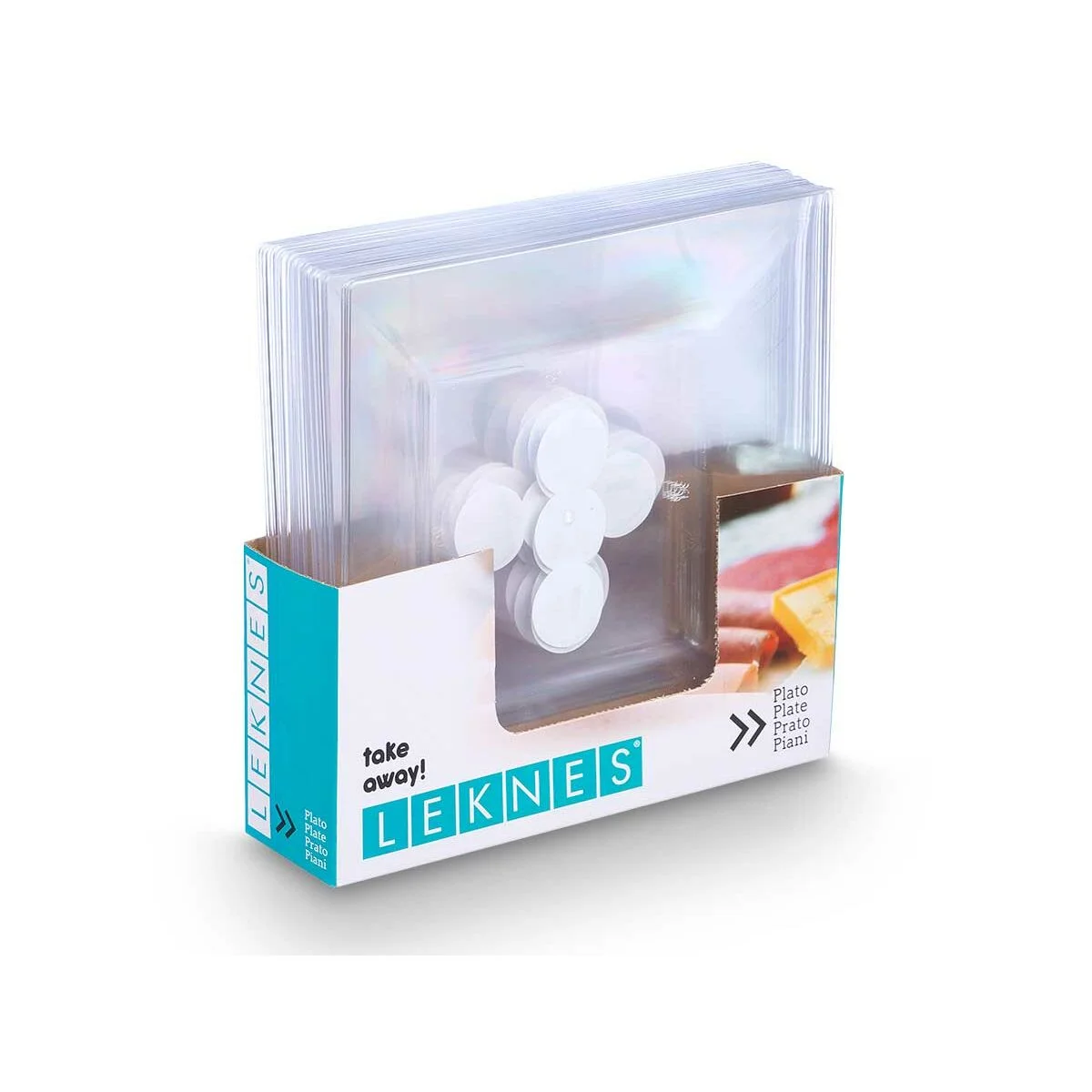 Set de Platos Leknes Transparente Poliestireno Plástico 27,3 x 2,3 x 27,3 cm (24 Unidades)