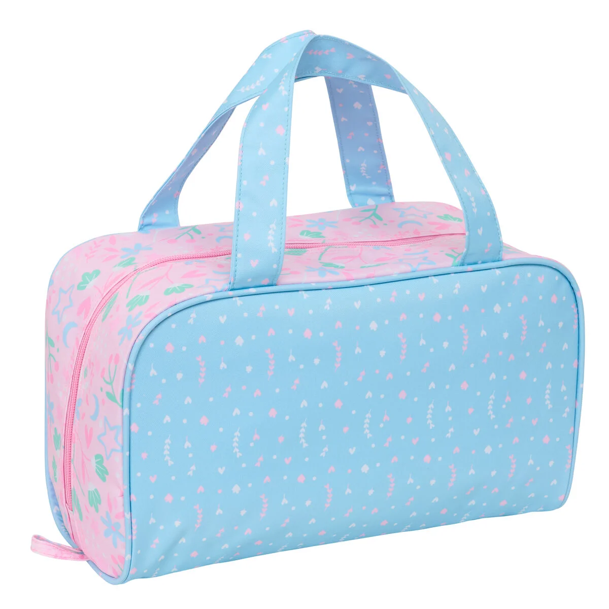 Neceser de Viaje BlackFit8 Smile Rosa Azul claro 31 x 14 x 19 cm