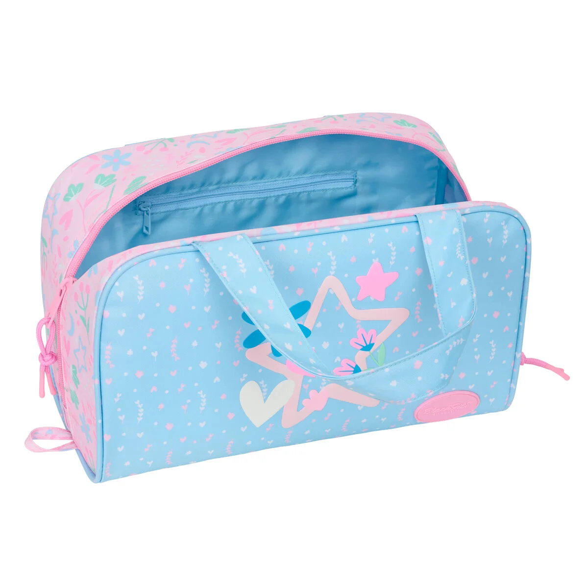 Neceser de Viaje BlackFit8 Smile Rosa Azul claro 31 x 14 x 19 cm