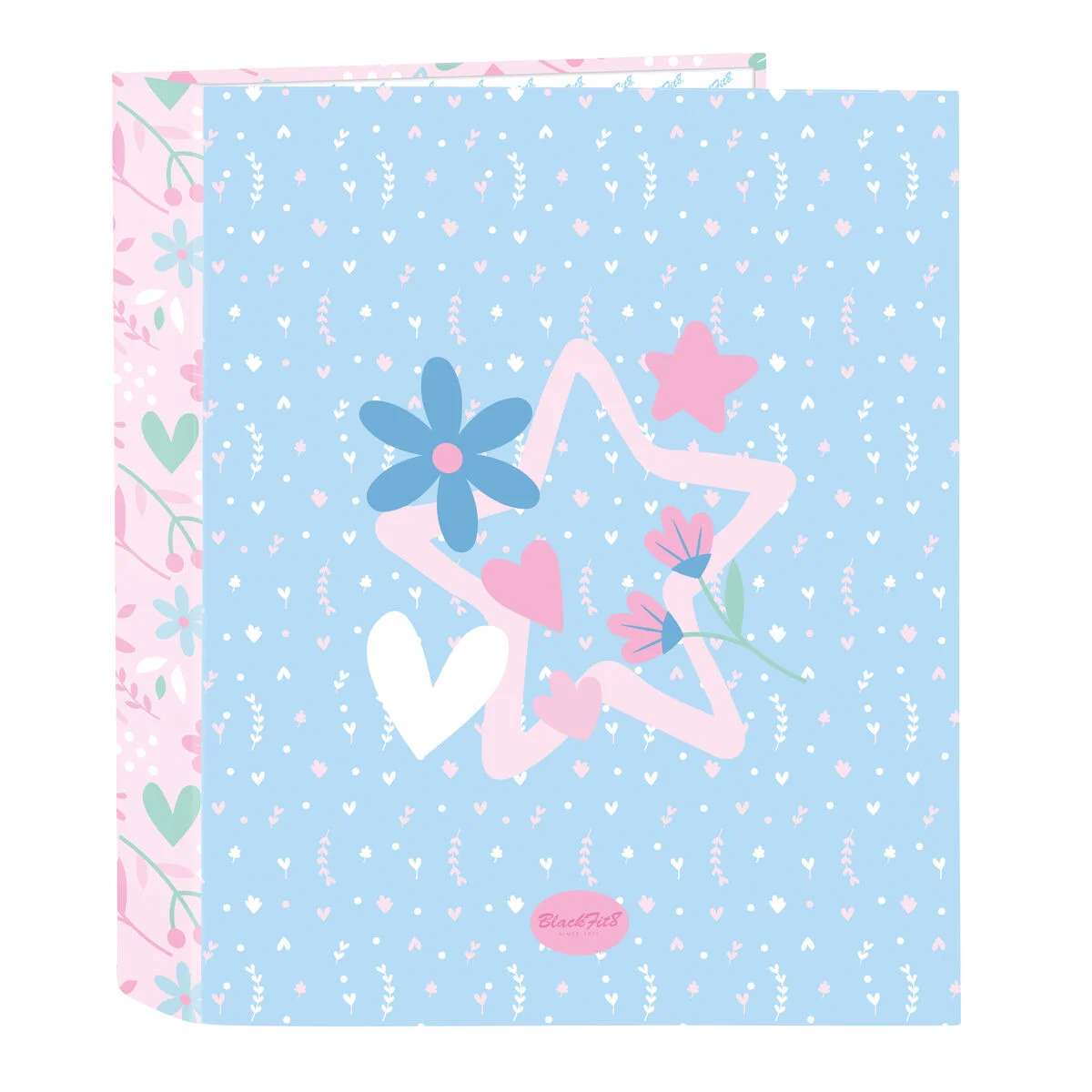 Carpeta de anillas BlackFit8 Smile Azul Rosa A4 27 x 33 x 6 cm