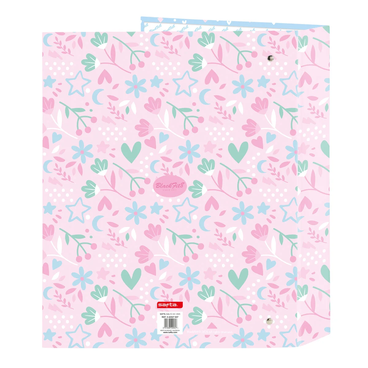 Carpeta de anillas BlackFit8 Smile Azul Rosa A4 27 x 33 x 6 cm