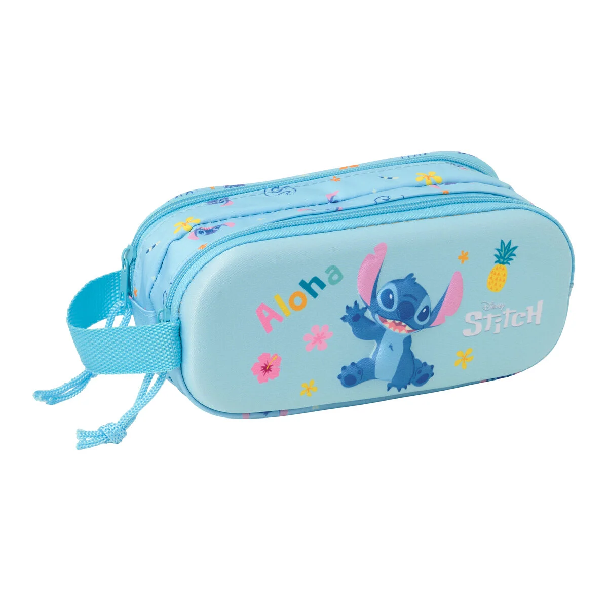 Portatodo Doble Lilo & Stitch Azul claro 21 x 8 x 6 cm 3D