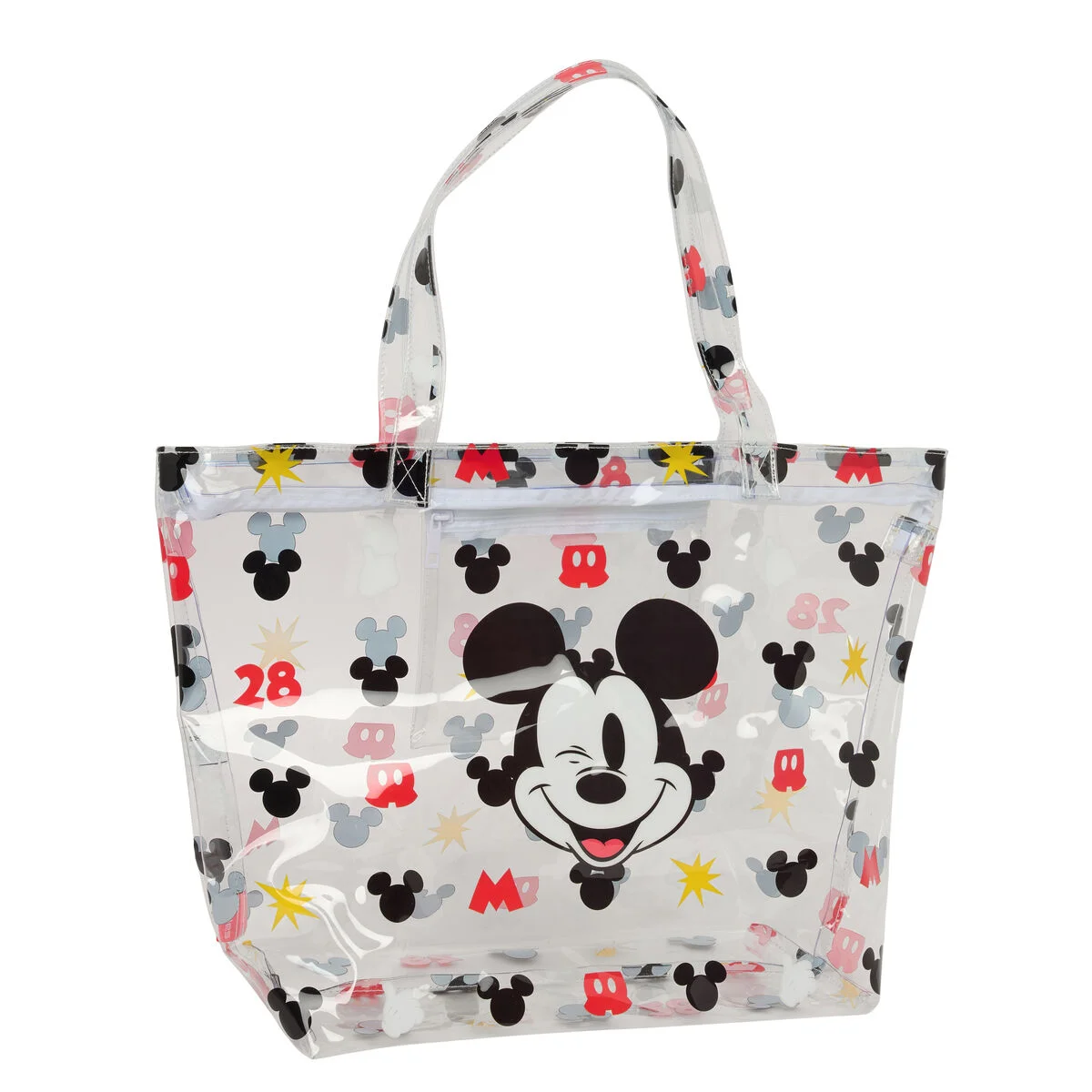 Bolsa de Compras Mickey Mouse Clubhouse Beach Multicolor Transparente 54 x 35 x 17 cm