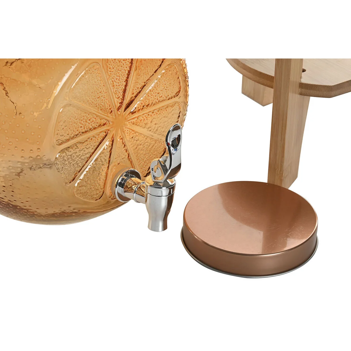 Dispensador de Agua Home ESPRIT Naranja Bambú Cristal 5 L 24 x 17,5 x 24 cm