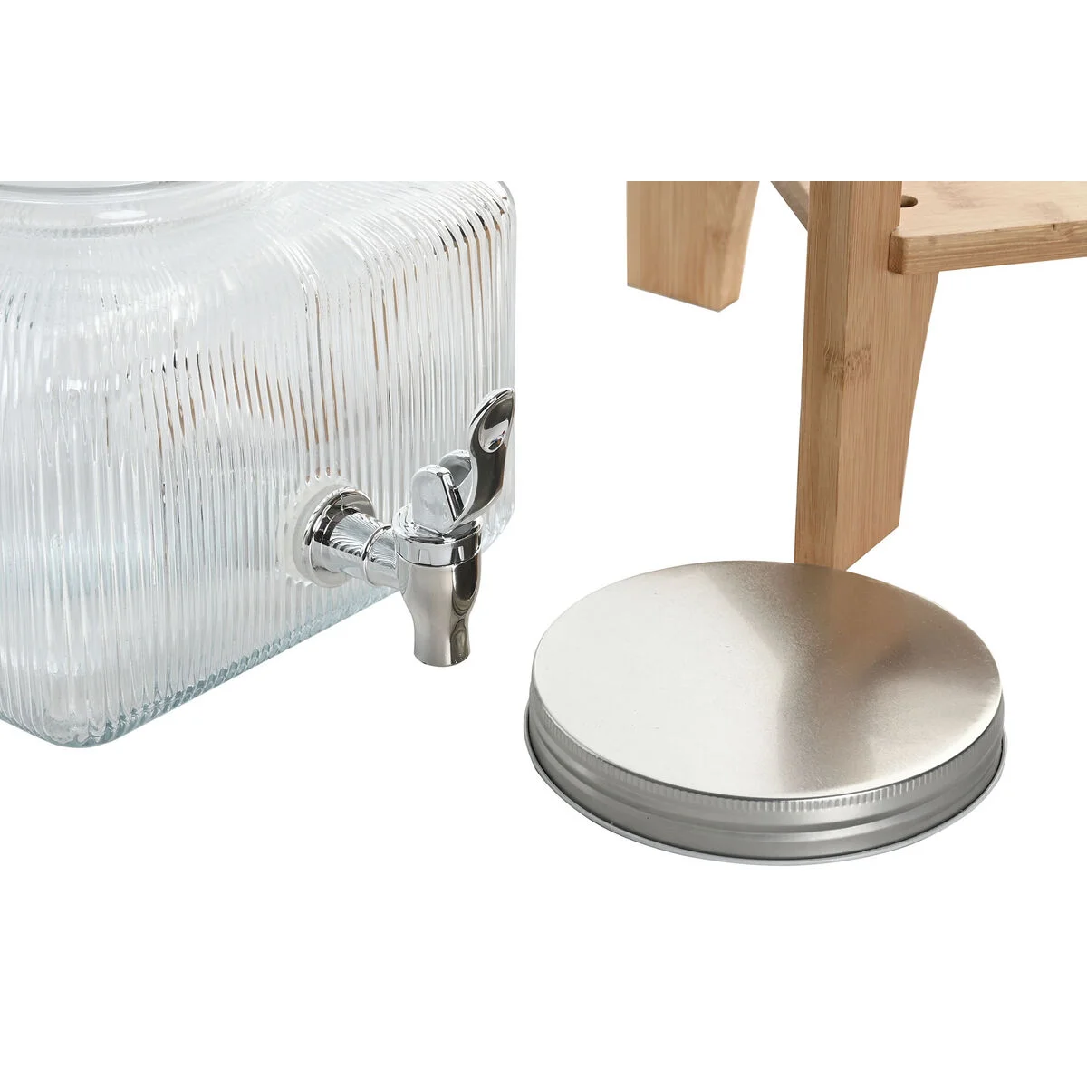 Dispensador de Agua Home ESPRIT Transparente Natural Bambú Cristal 3,5 L 19 x 19 x 16 cm