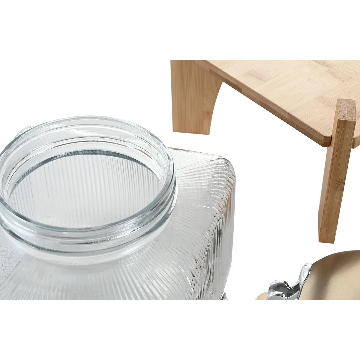 Dispensador de Agua Home ESPRIT Transparente Natural Bambú Cristal 3,5 L 19 x 19 x 16 cm