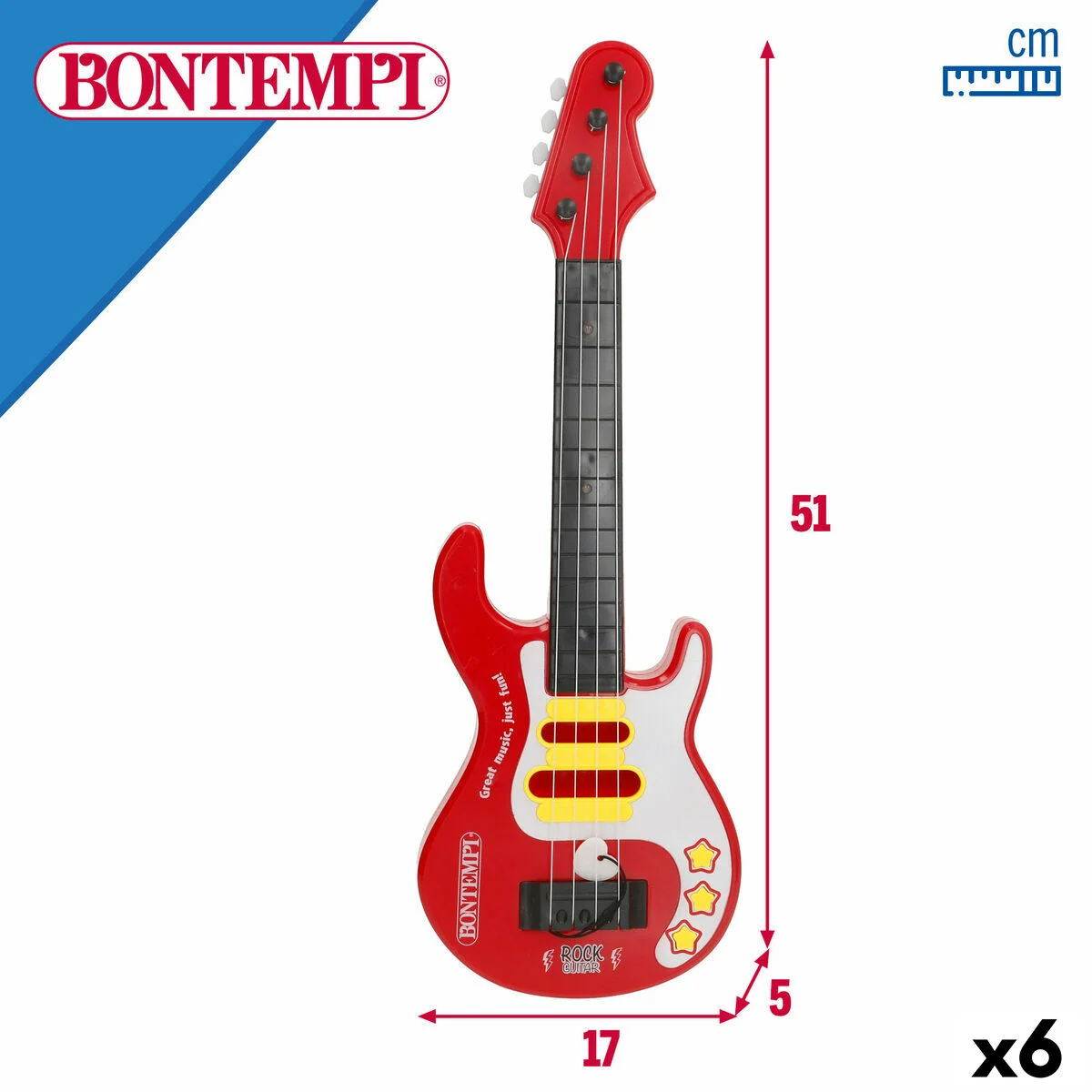 Guitarra Infantil Bontempi 17 x 51 x 5 cm (6 Unidades)