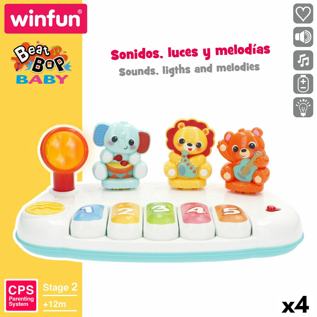 Piano de juguete Winfun 26 x 11 x 15 cm (4 Unidades)