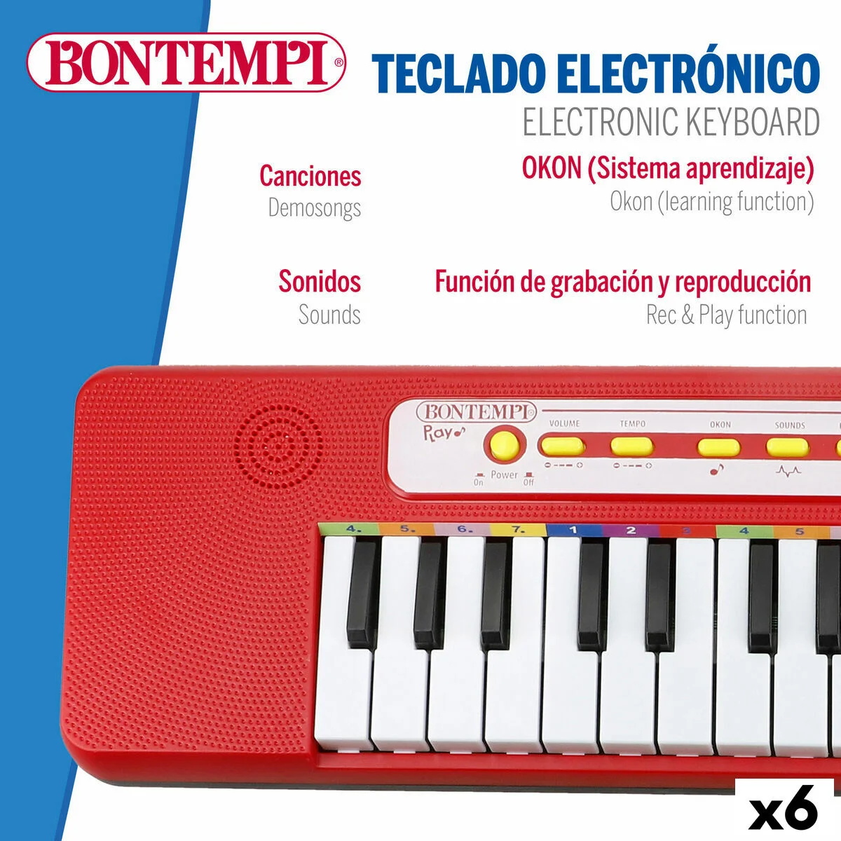 Teclado Bontempi 47 x 3,5 x 13 cm (6 Unidades)