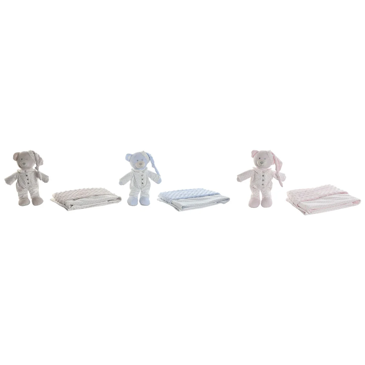 Set de Regalo para Bebé Home ESPRIT Azul Beige Rosa Poliéster (3 Unidades)