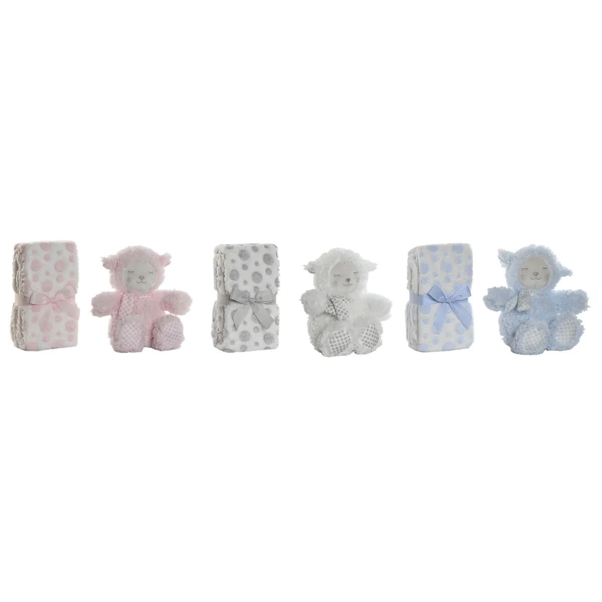 Set de Regalo para Bebé Home ESPRIT Azul Beige Rosa Poliéster (3 Unidades)