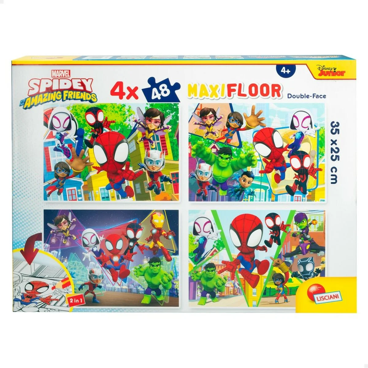 Set de 4 Puzzles Spidey 35 x 1,5 x 25 cm 48 Piezas (6 Unidades)