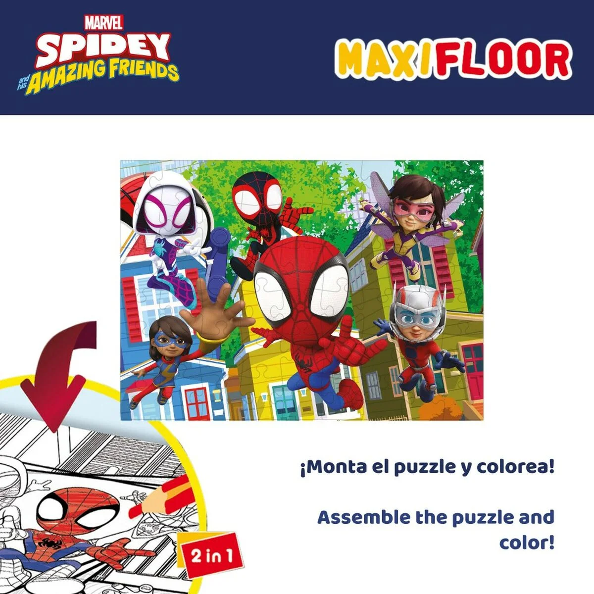 Set de 4 Puzzles Spidey 35 x 1,5 x 25 cm 48 Piezas (6 Unidades)
