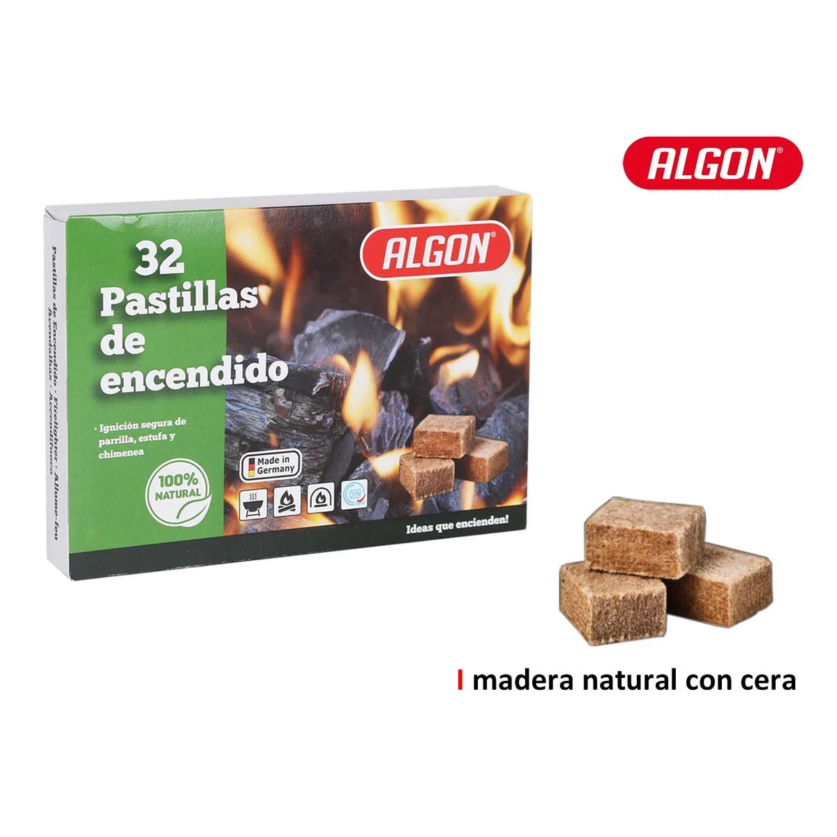 Madera con Cera para Barbacoa Algon Madera (24 Unidades)