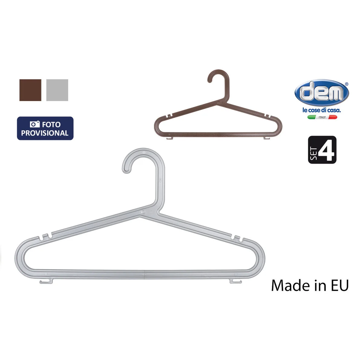 Hangers Dem Meng Plastic 4 Pieces (12 Units)