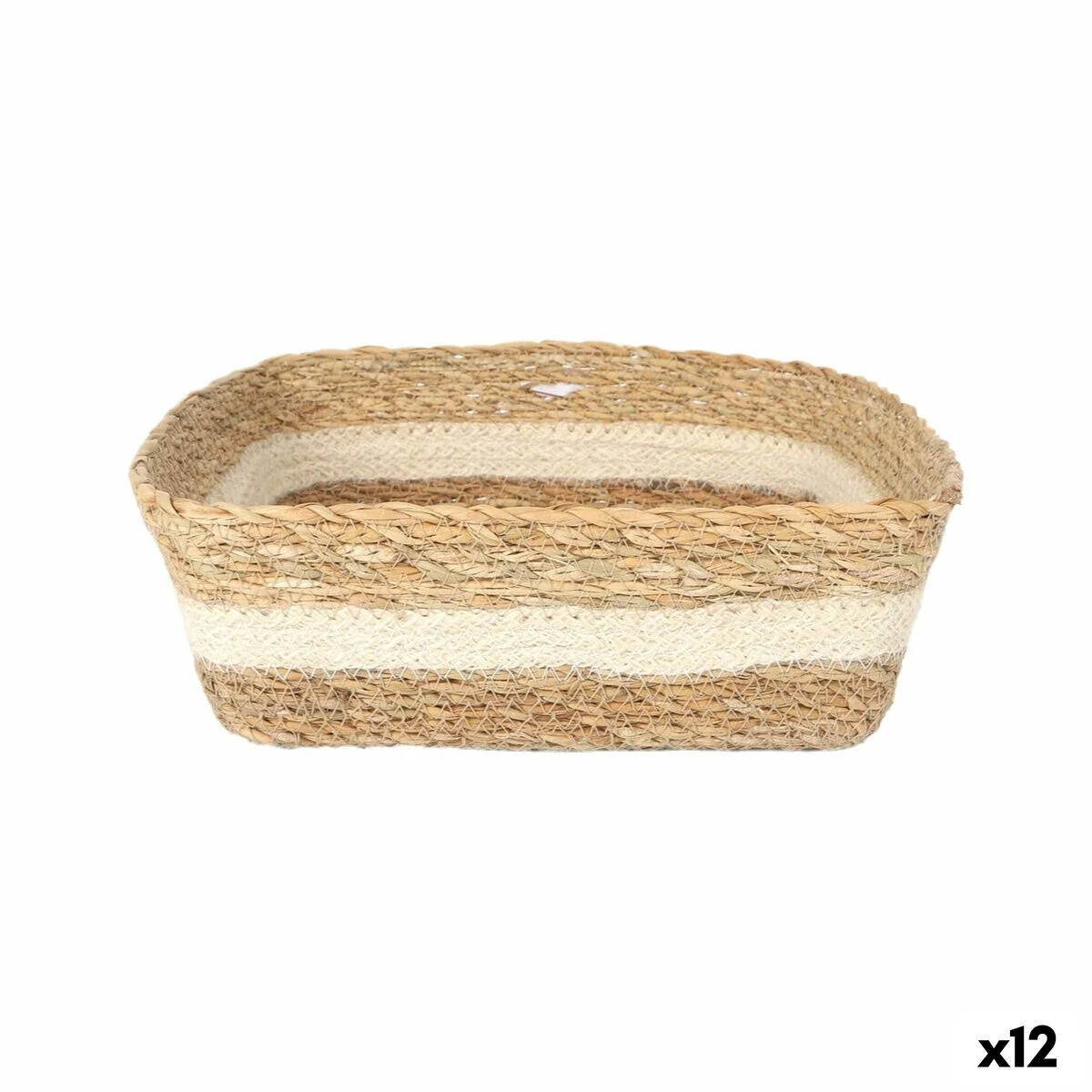 Caja de Almacenaje Privilege Mimbre Cuadrado 22 x 22 x 8 cm (12 Unidades)