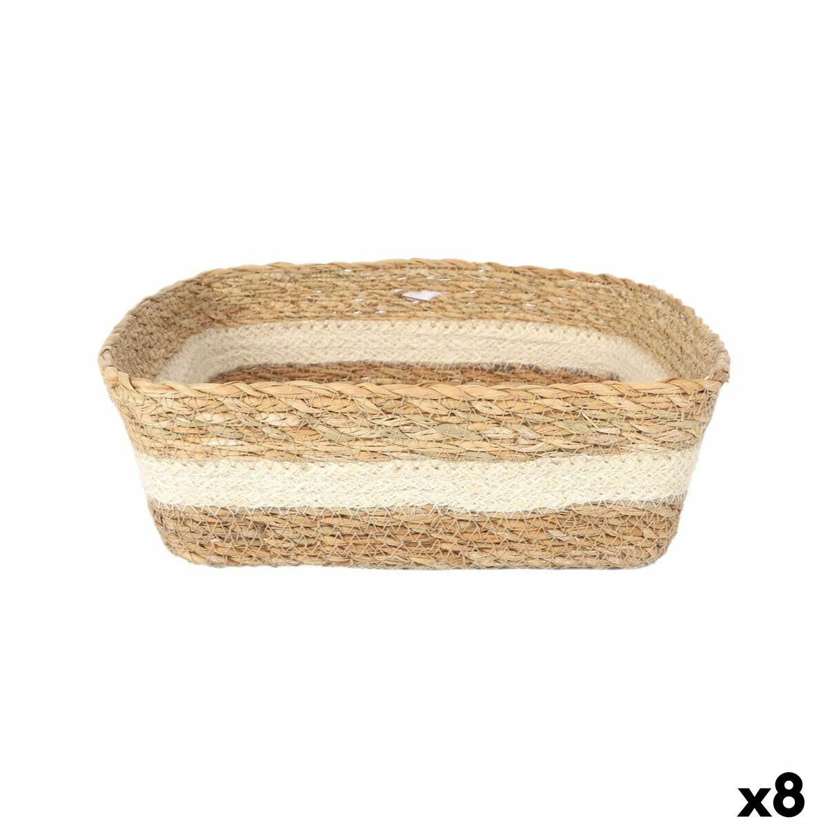 Caja de Almacenaje Privilege Mimbre Cuadrado 27 x 27 x 9 cm (8 Unidades)