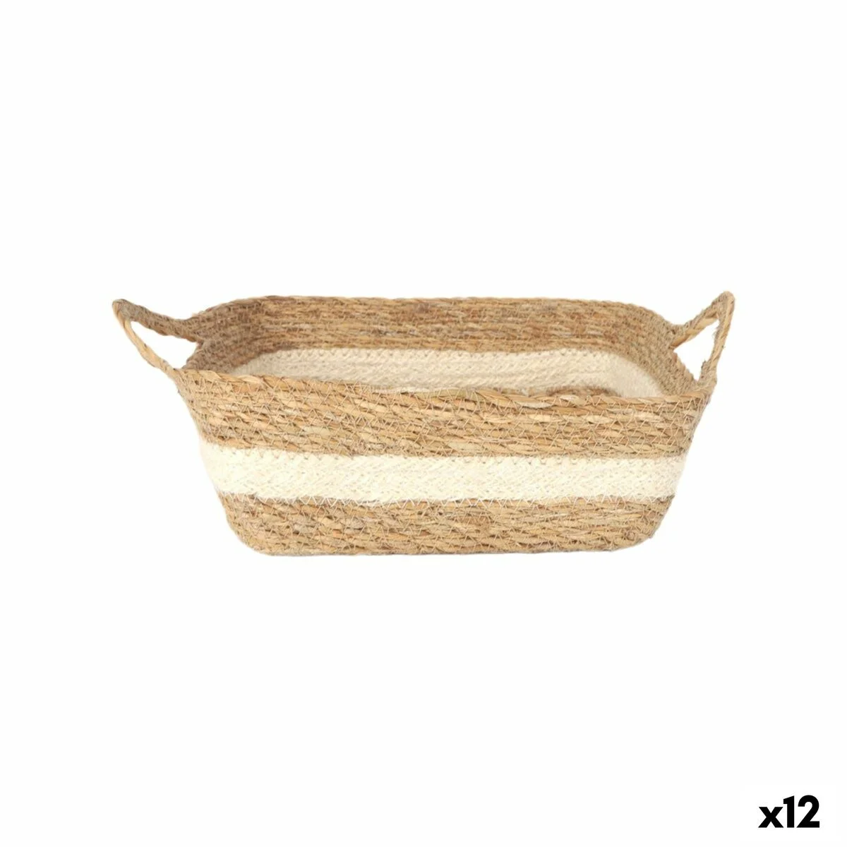 Caja de Almacenaje Privilege Mimbre 22 x 22 x 8 cm (12 Unidades)
