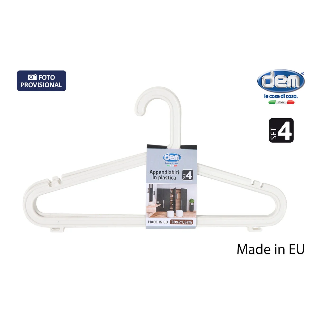 Hangers Dem Meng Plastic 4 Pieces (12 Units)