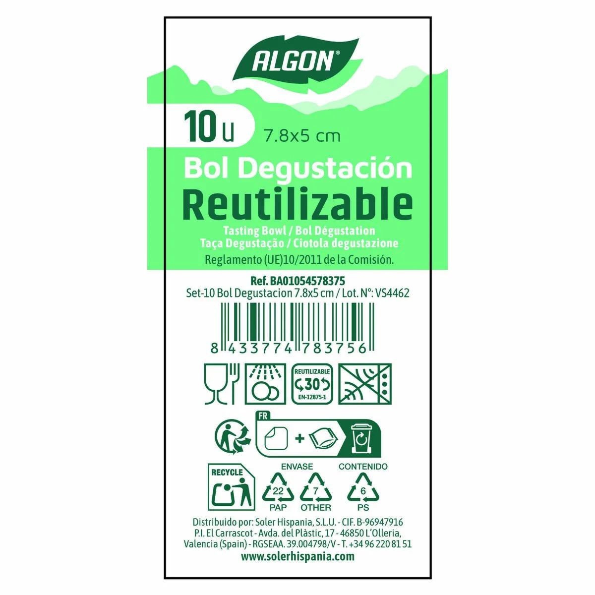 Bol para Aperitivos Algon 10 Piezas (24 Unidades)