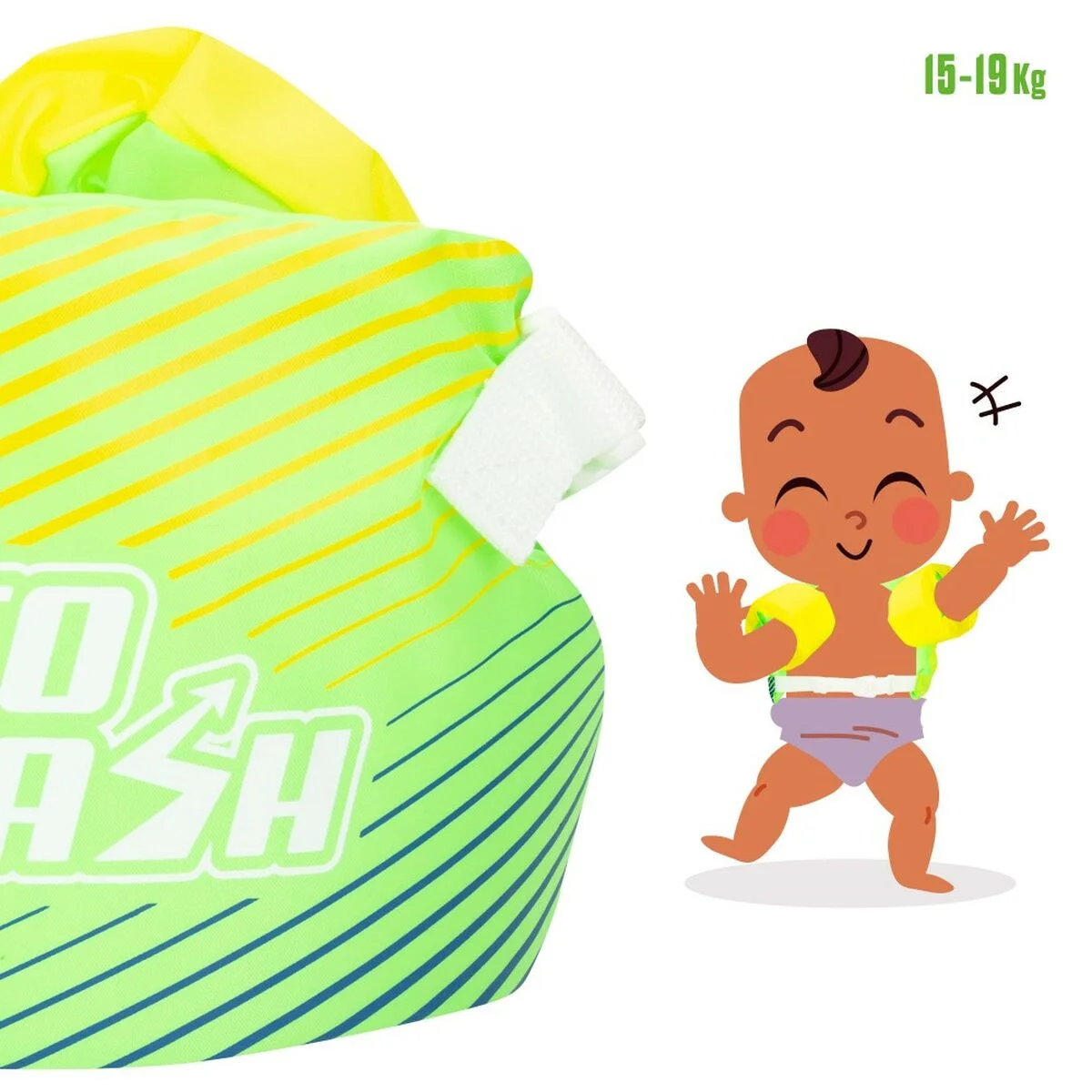 Manguitos AquaSport Amarillo Verde 53 x 20 x 18 cm (6 Unidades)