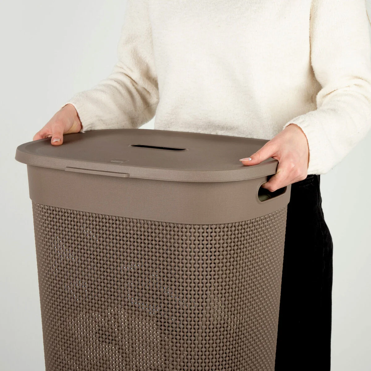 Laundry Basket Curver Brown Plastic 55 L 44 x 61 x 35 cm (8 Units)