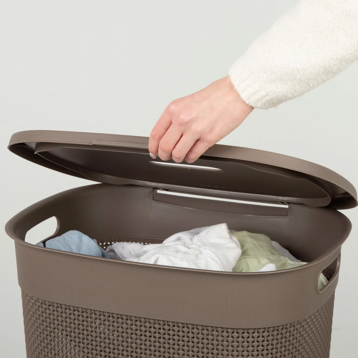 Laundry Basket Curver Brown Plastic 55 L 44 x 61 x 35 cm (8 Units)