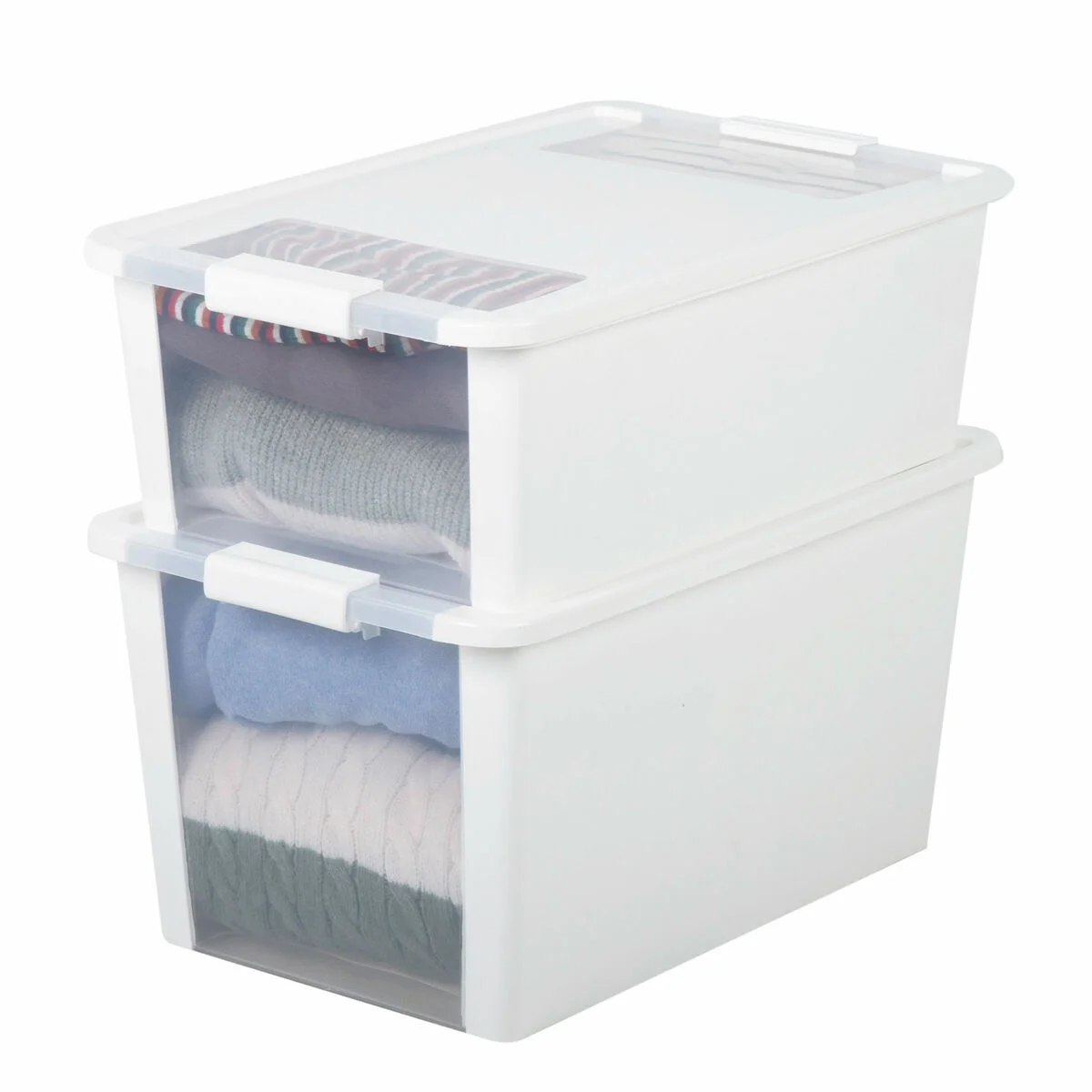 Storage Box with Lid Curver White Plastic 26 L 55 x 19 x 35 cm (7 Units)