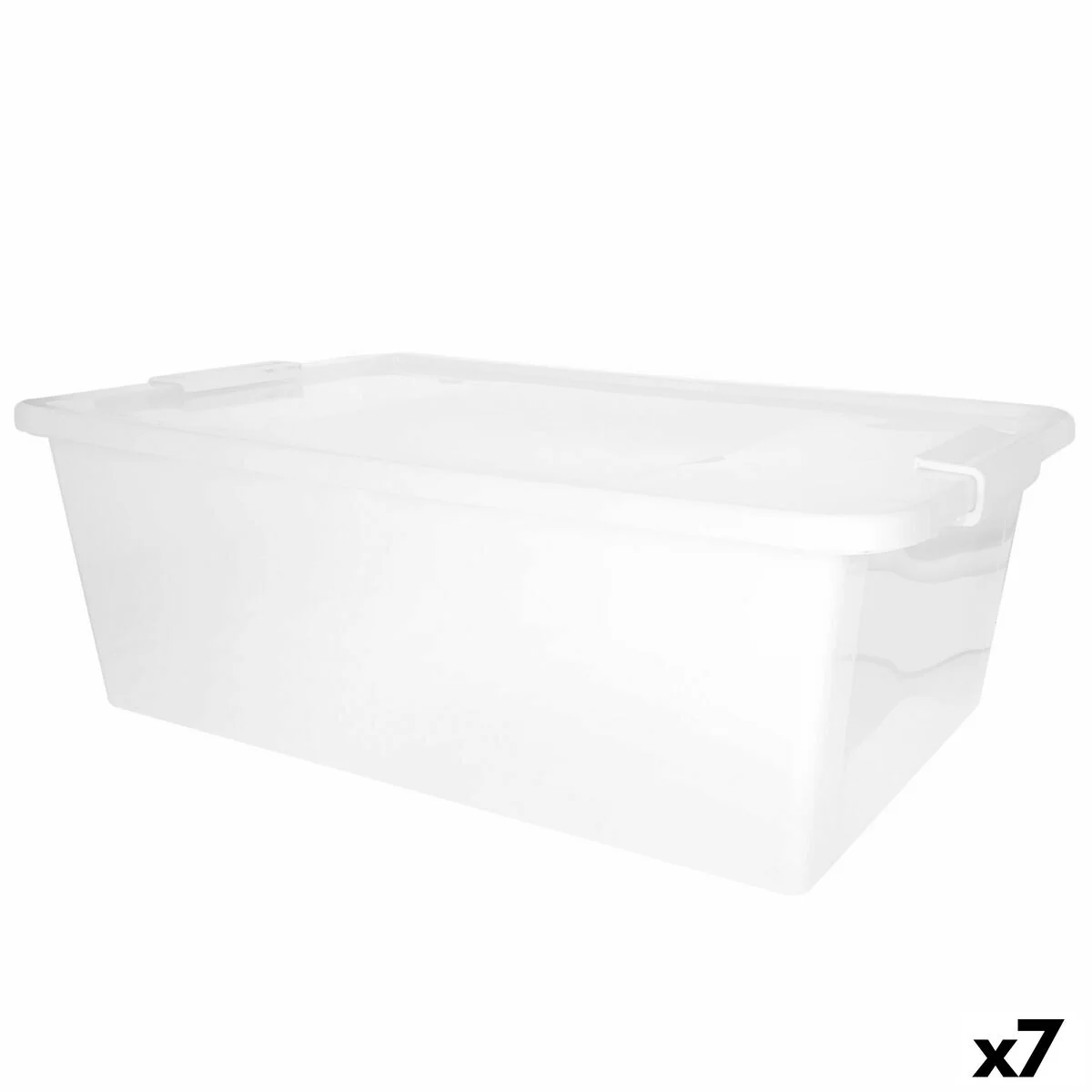Caja de Almacenaje con Tapa Curver Blanco Plástico 26 L 55 x 19 x 35 cm (7 Unidades)