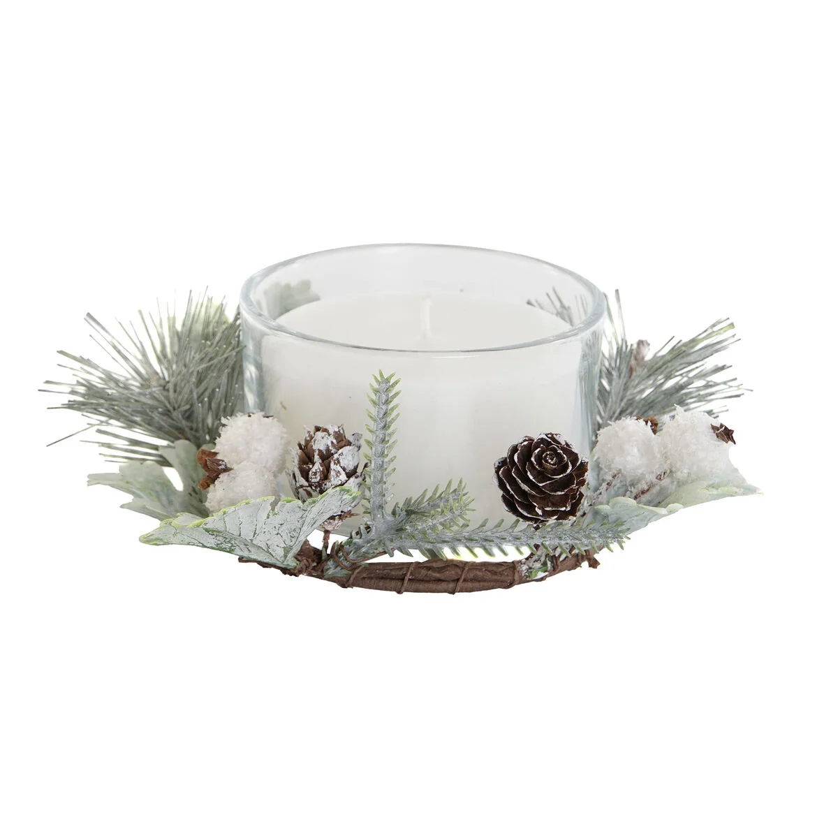 Vela DKD Home Decor Blanco Navidad 15 x 15 x 5.5 cm 13 x 13 x 5,5 cm