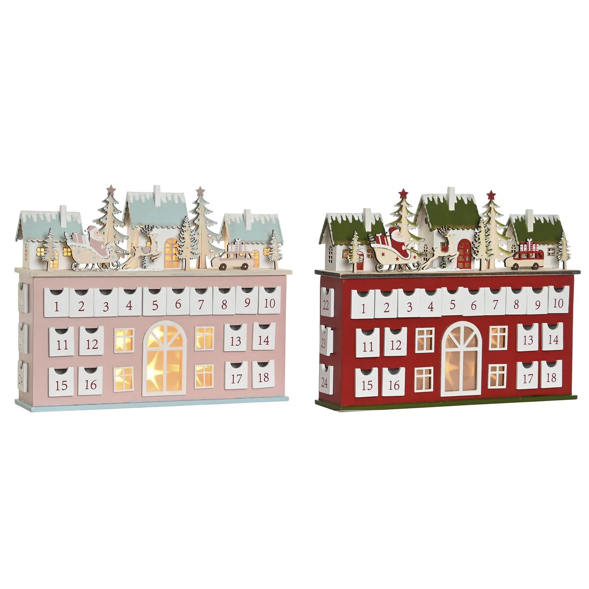 Calendario de Adviento DKD Home Decor Madera 37,5 x 8,5 x 31 cm (2 Unidades)