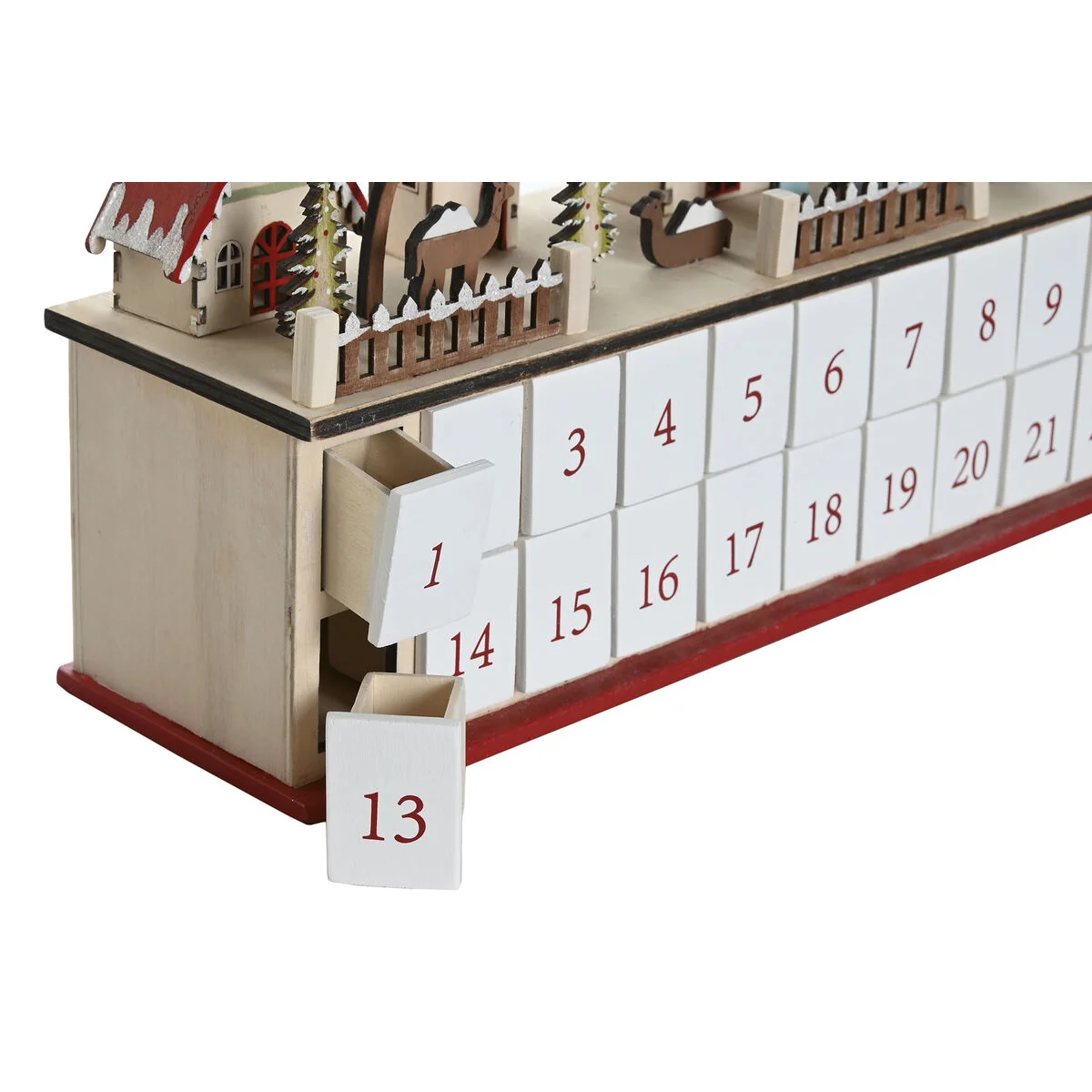 Calendario de Adviento DKD Home Decor Madera 45 x 11 x 23 cm (2 Unidades)