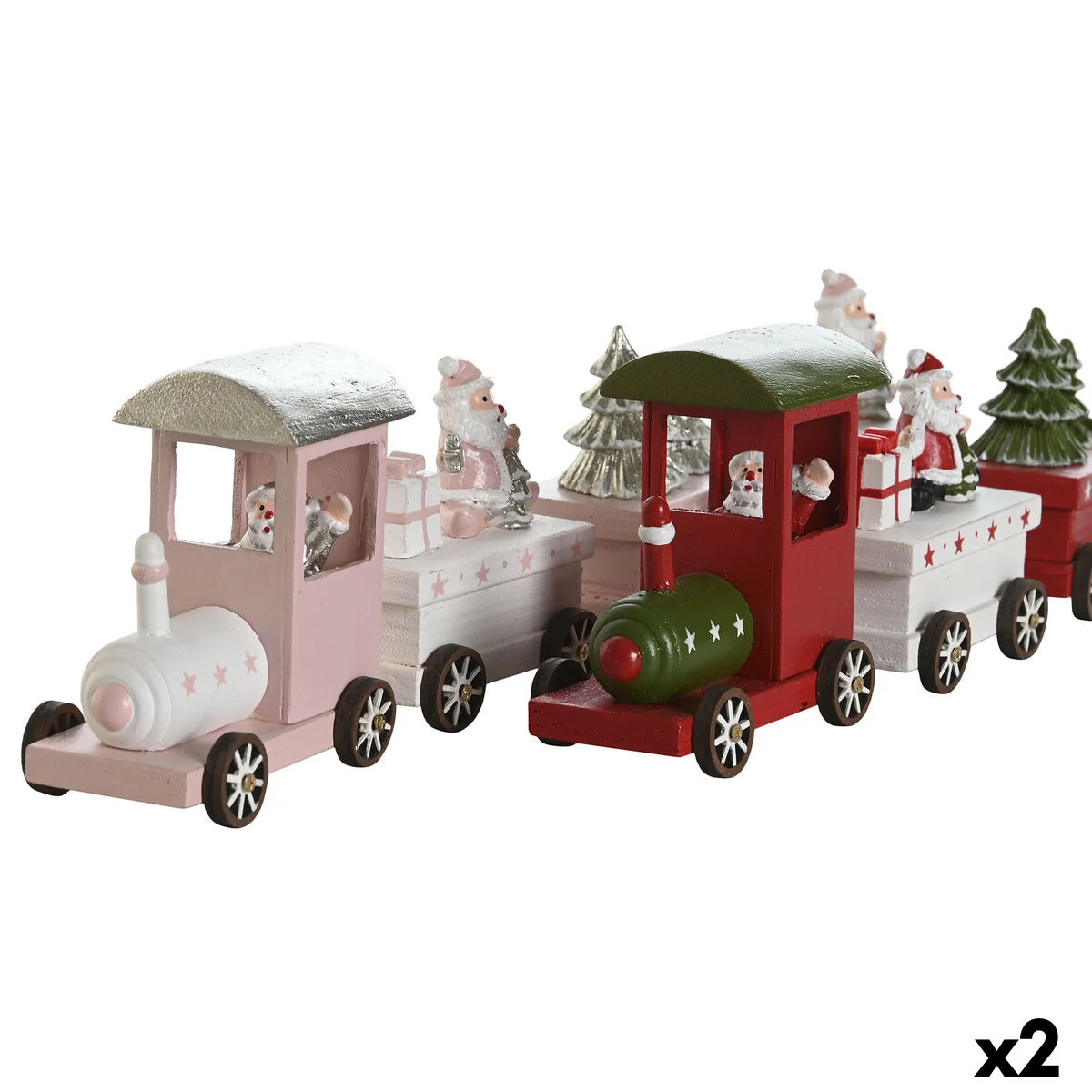 Adorno Navideño DKD Home Decor Rojo Verde 35,5 x 5 x 8,8 cm (2 Unidades)