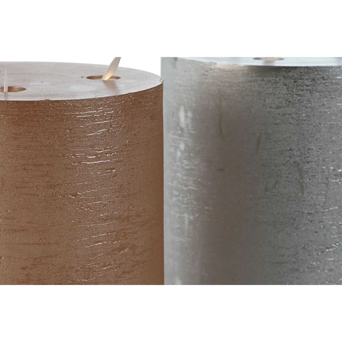 Vela LED DKD Home Decor Dorado Plateado 15 x 15 x 20 cm (AA) (2 Unidades)