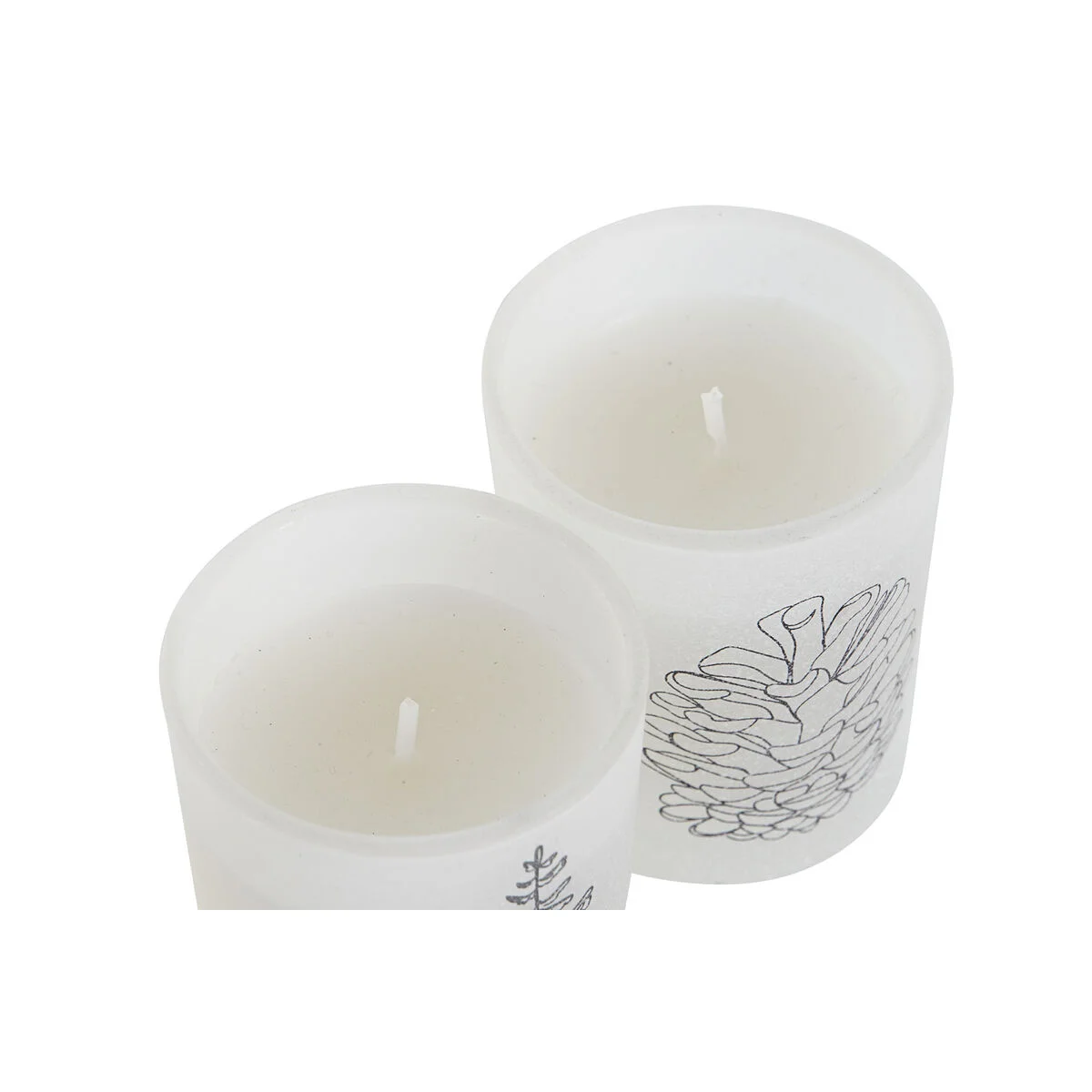 Set de Velas DKD Home Decor Blanco Navidad 5 x 5 x 6 cm