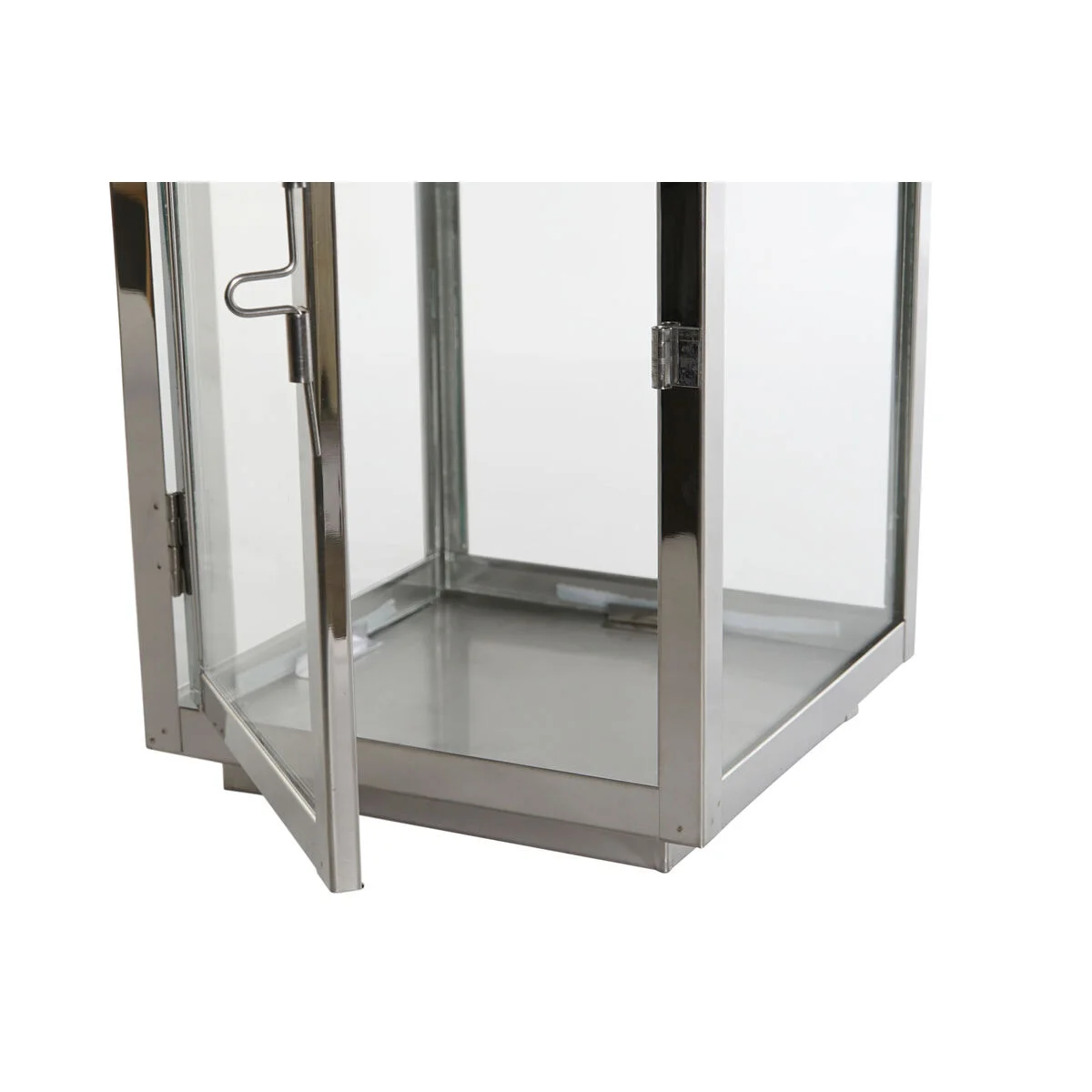 Farol DKD Home Decor Dorado Plateado Aluminio Cristal 14 x 14 x 35 cm (2 Unidades)