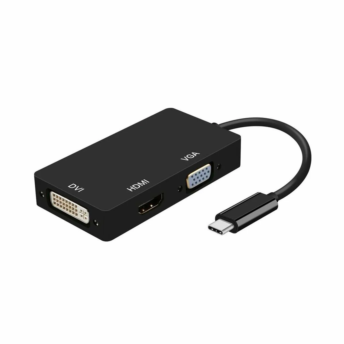 Adaptador USB-C a VGA/HDMI/DVI Aisens A109-0343 HDMI USB VGA USB 3.2 Negro 15 cm