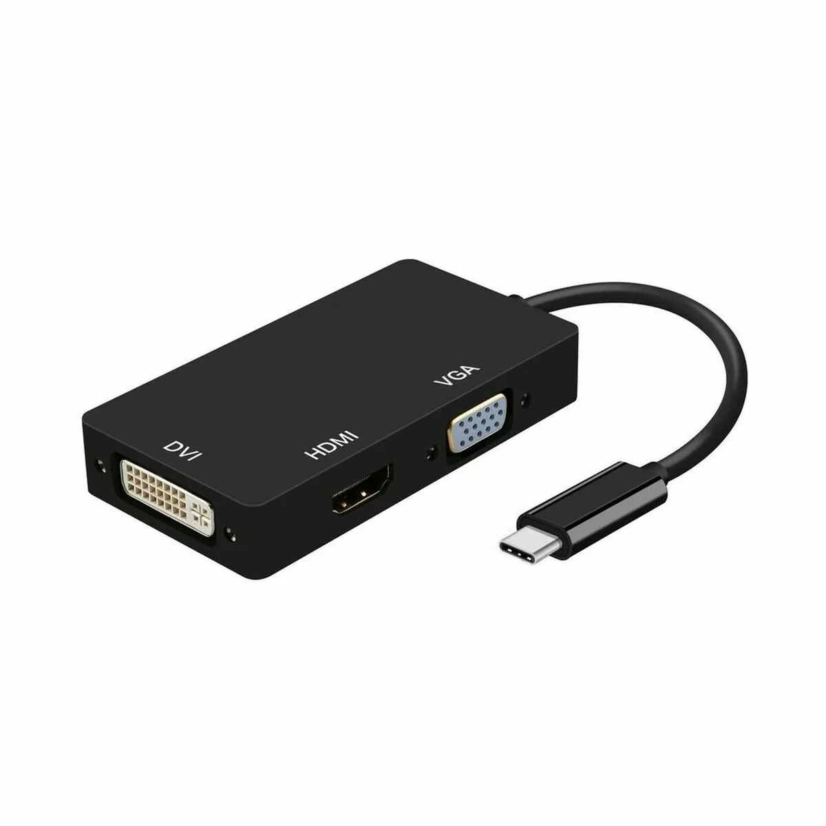 Adaptador USB-C a VGA/HDMI/DVI Aisens A109-0343 HDMI USB VGA USB 3.2 Negro 15 cm