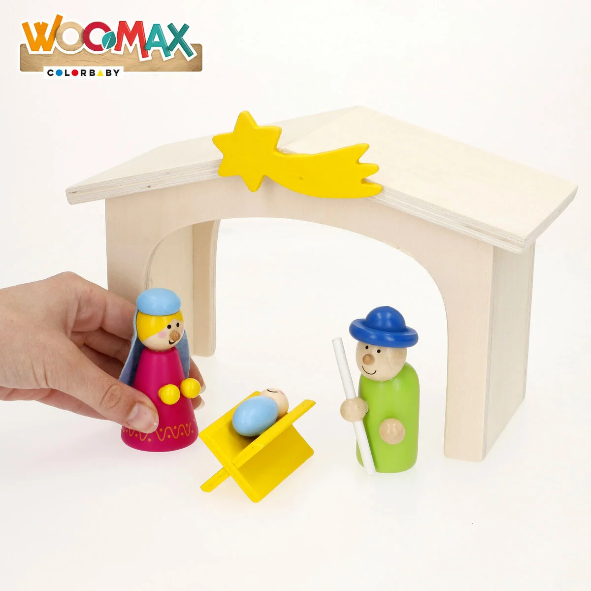 Belén de Navidad Woomax Madera plywood 23 x 16 x 11 cm (4 Unidades)
