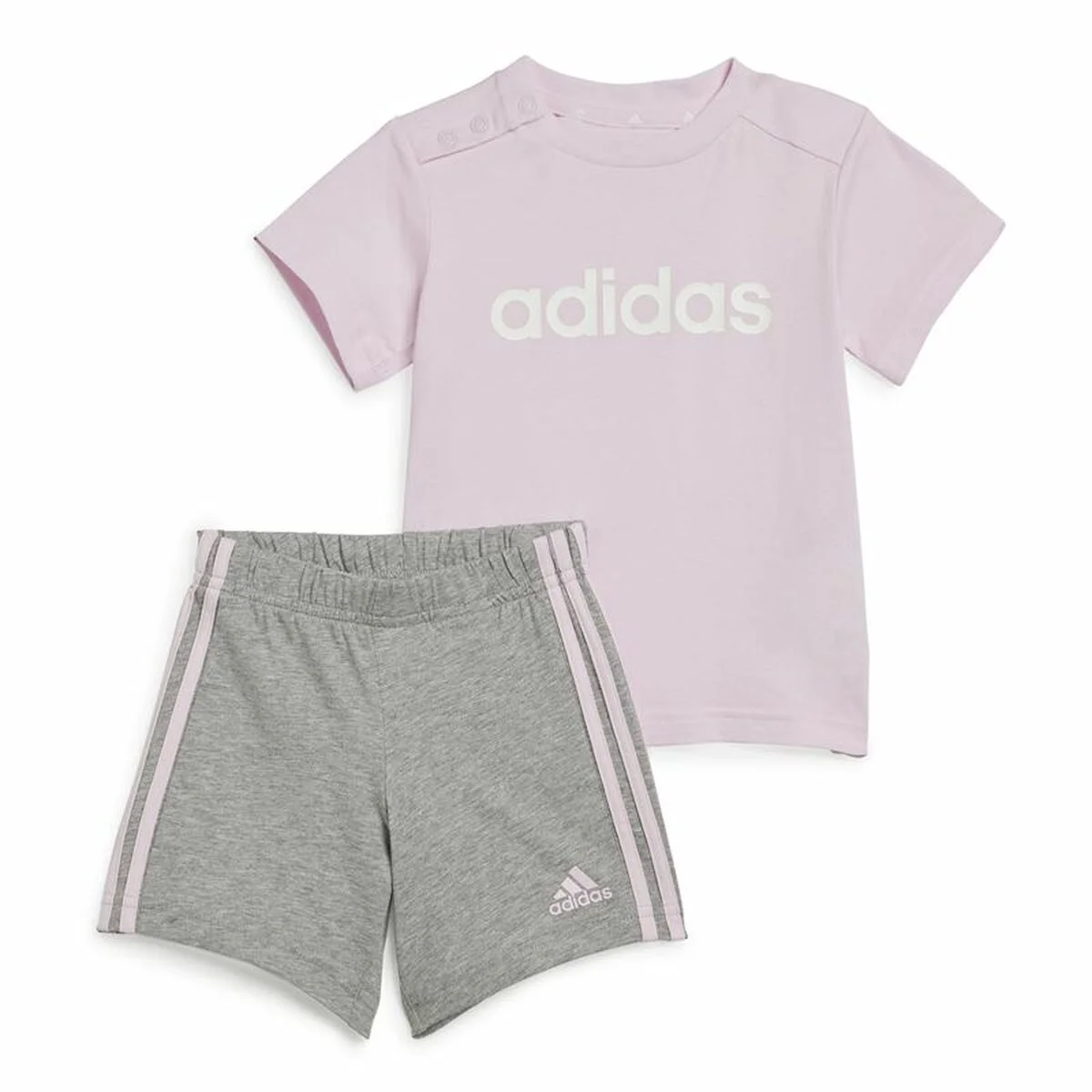 Conjunto Deportivo para Bebé Adidas I Lin Co Set Gris Rosa