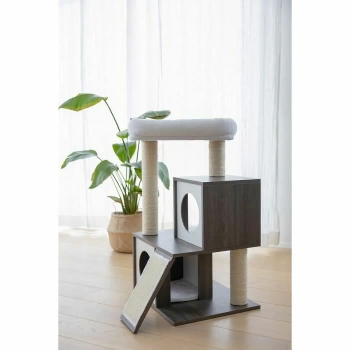 Rascador para Gatos Kerbl Gris Blanco/Negro Sisal