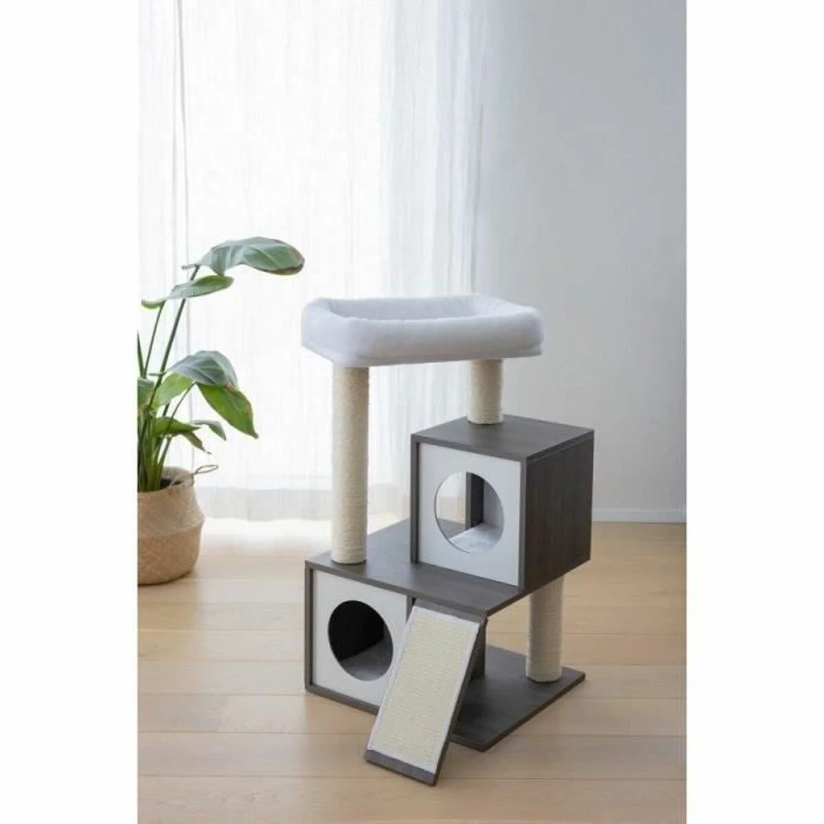 Rascador para Gatos Kerbl Gris Blanco/Negro Sisal