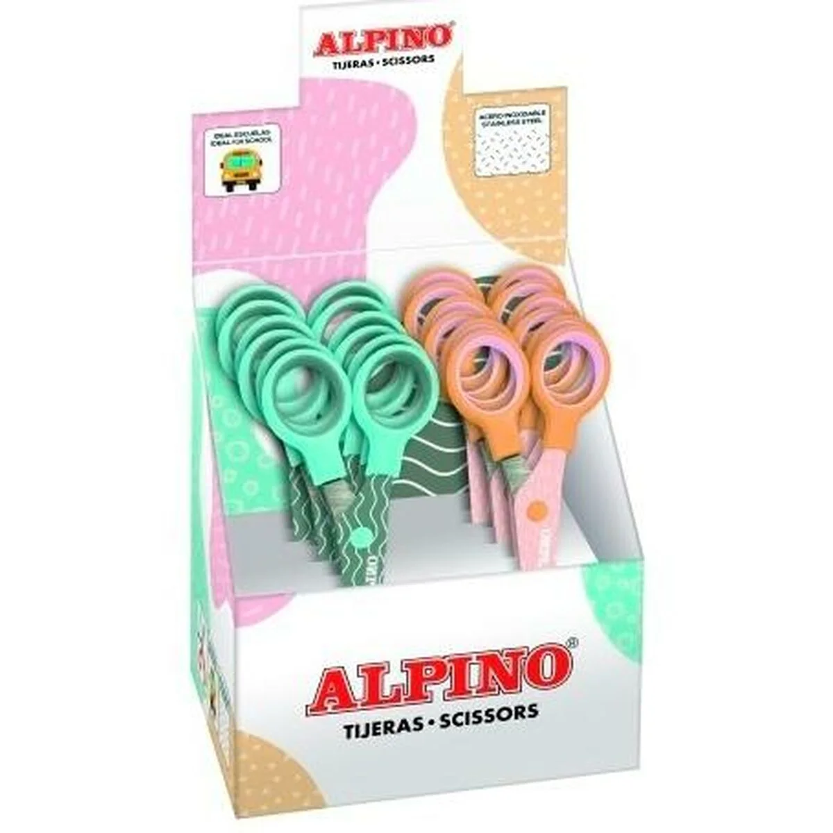 Tijeras Alpino Multicolor Blanco/Naranja Acero Inoxidable 130 mm